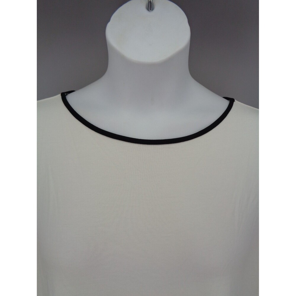 J Jill Wearever Collection Tiered Sleeve Top Size XL Ivory Cream Black New - Picture 9 of 11